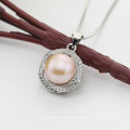 Fashion Freshwater Nice Design Pearl Pendant AAA Button 11-12mm 925 Silver Natural Pearl Pendant